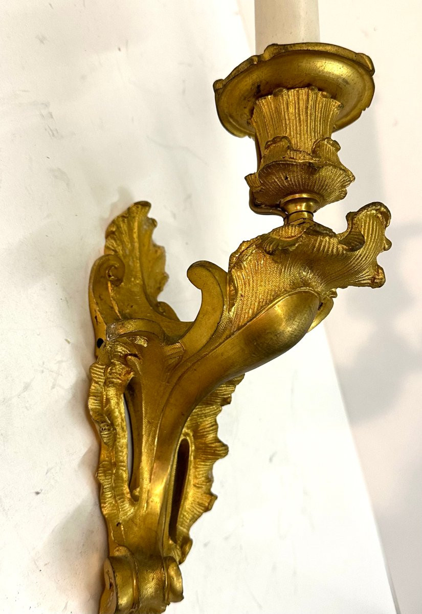 Small Wall Light - Gilt Bronze - Louis XV Style - 19th Century-photo-3