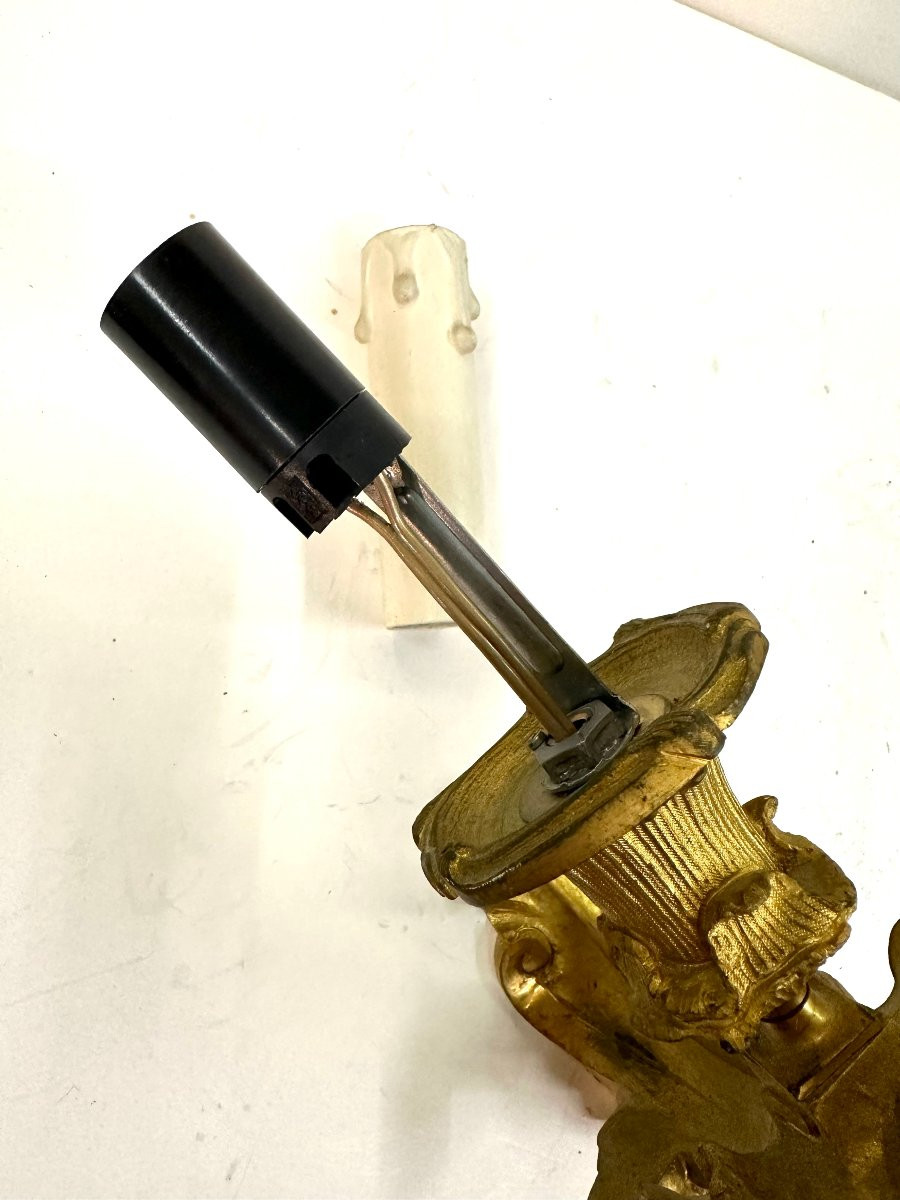 Small Wall Light - Gilt Bronze - Louis XV Style - 19th Century-photo-1