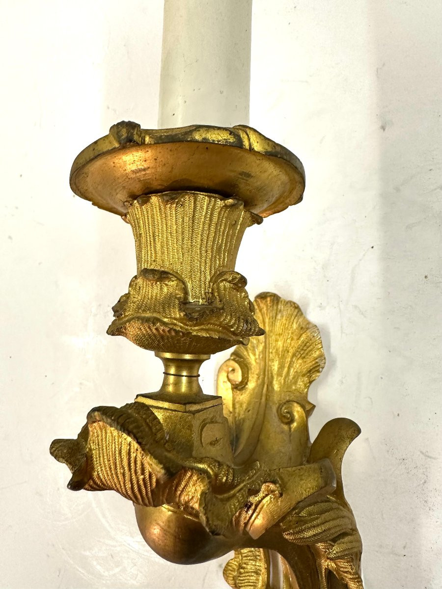 Small Wall Light - Gilt Bronze - Louis XV Style - 19th Century-photo-2