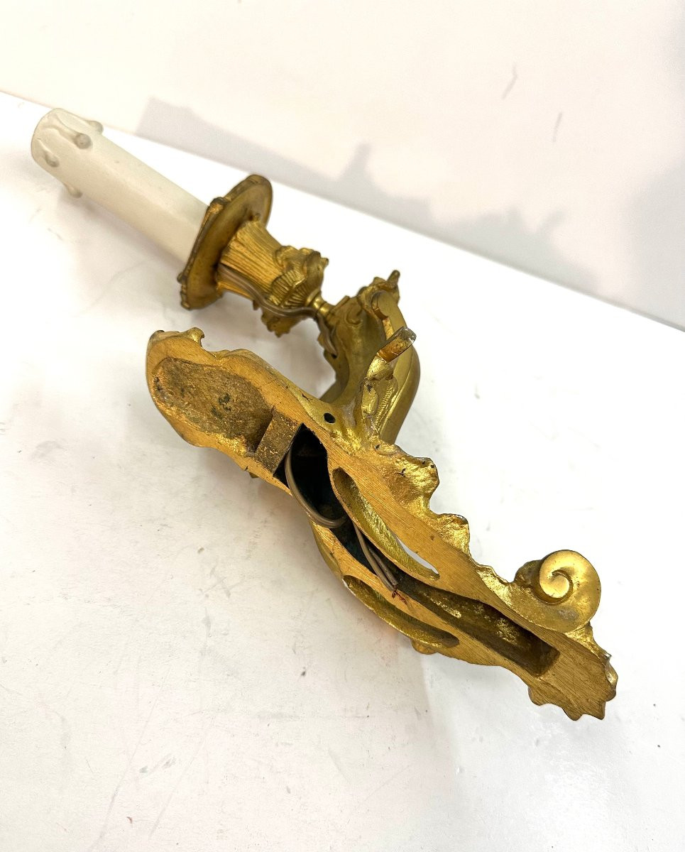 Small Wall Light - Gilt Bronze - Louis XV Style - 19th Century-photo-4