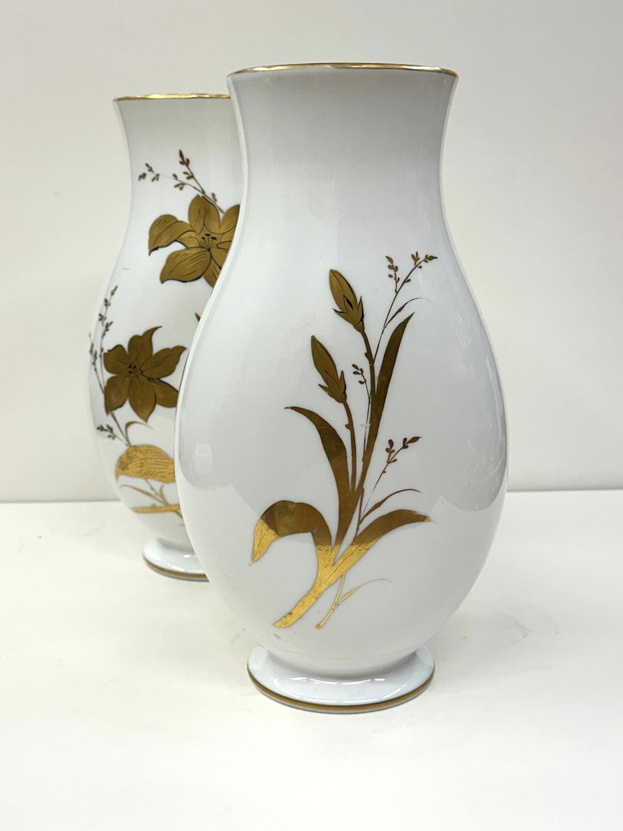 PAIRE GRANDS VASES OPALINE - CRISTAL DE BACCARAT - NAPOLEON III-photo-4