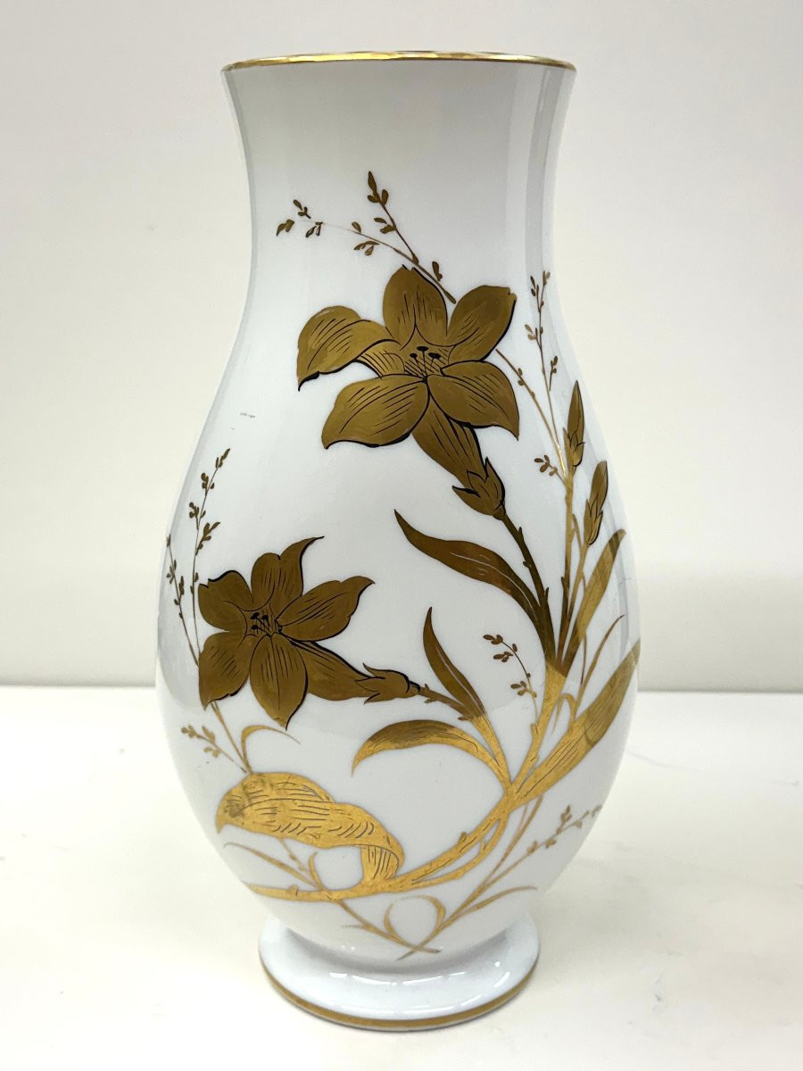 PAIRE GRANDS VASES OPALINE - CRISTAL DE BACCARAT - NAPOLEON III-photo-3