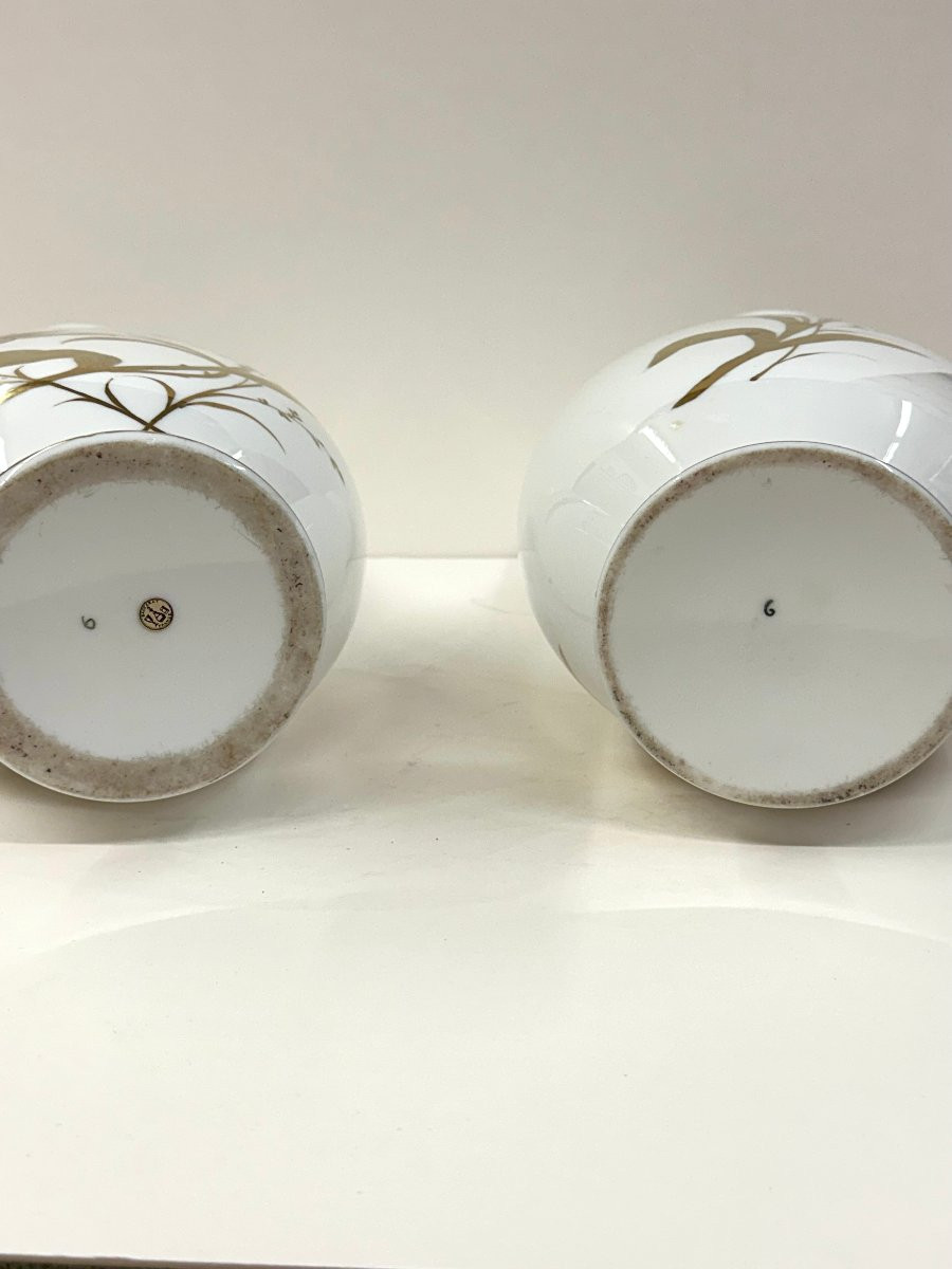 PAIRE GRANDS VASES OPALINE - CRISTAL DE BACCARAT - NAPOLEON III-photo-7