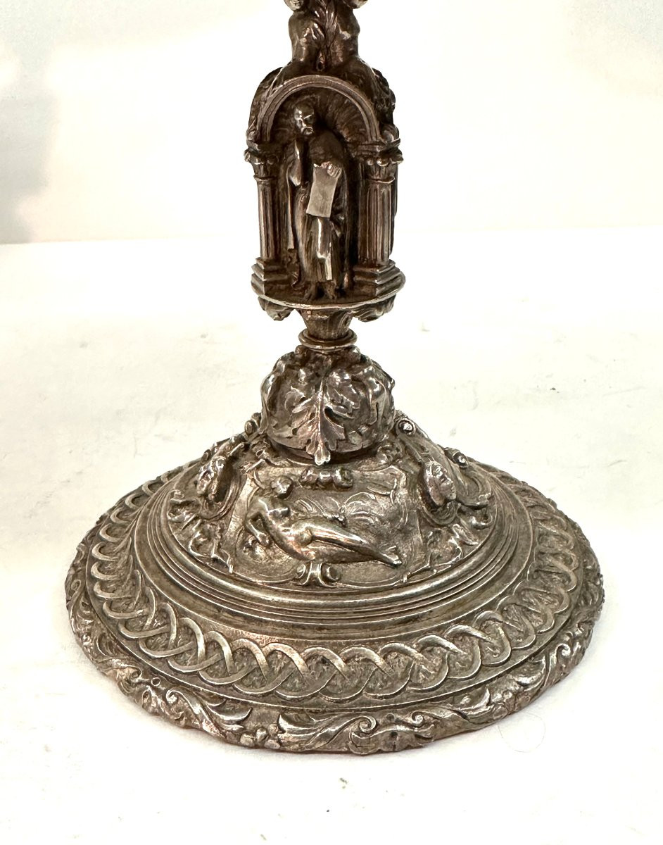 Pair Of Cups - Silvered Bronze - Renaissance Style - Louis Philippe Period-photo-2