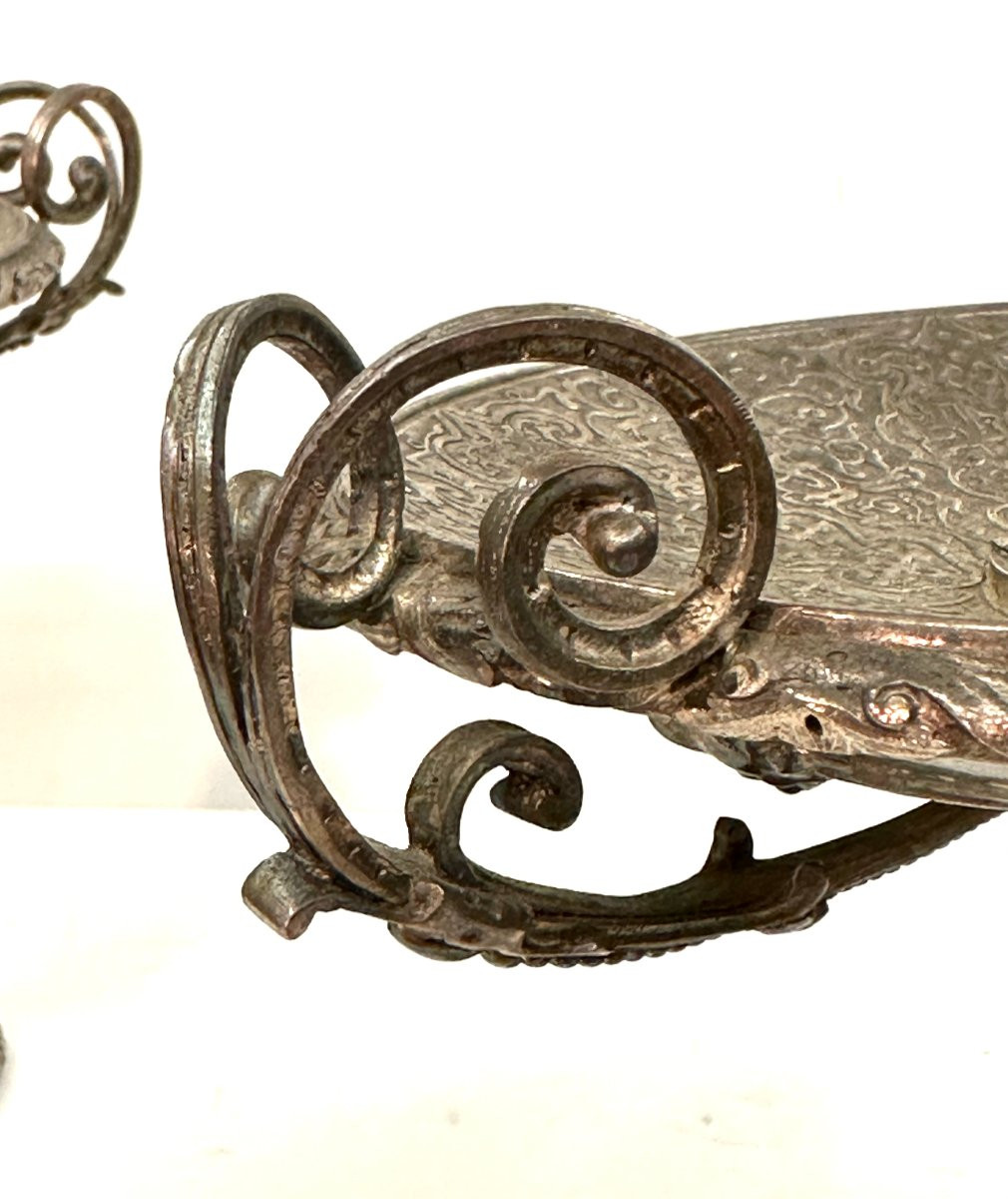 Pair Of Cups - Silvered Bronze - Renaissance Style - Louis Philippe Period-photo-3