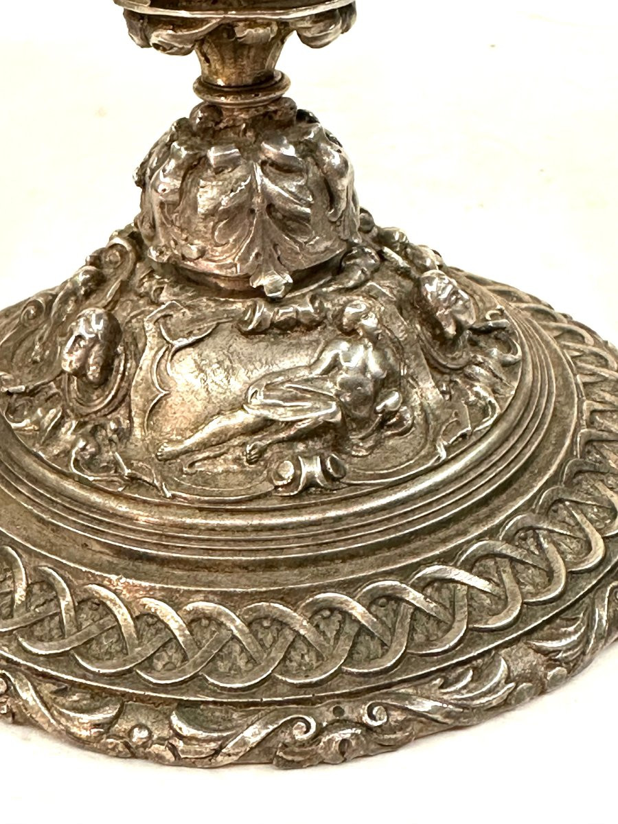 Pair Of Cups - Silvered Bronze - Renaissance Style - Louis Philippe Period-photo-7