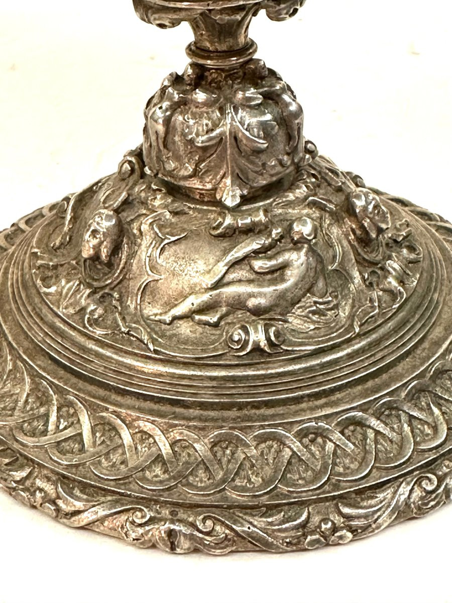 Pair Of Cups - Silvered Bronze - Renaissance Style - Louis Philippe Period-photo-8