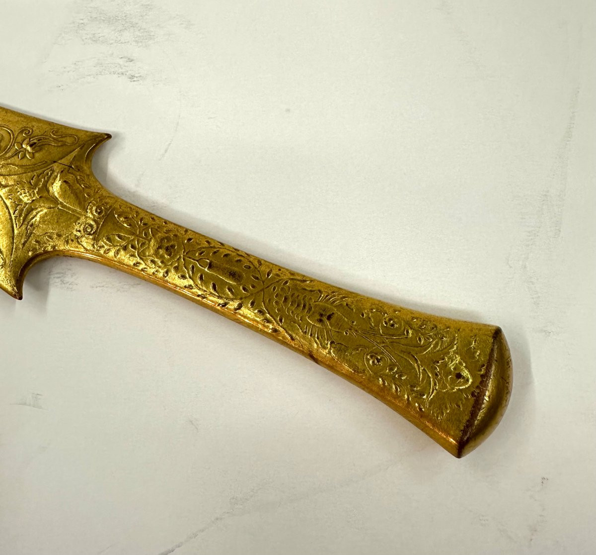 Large Paper Knife - Gilt Bronze - Barbedienne - Levillain - 19th Century-photo-4