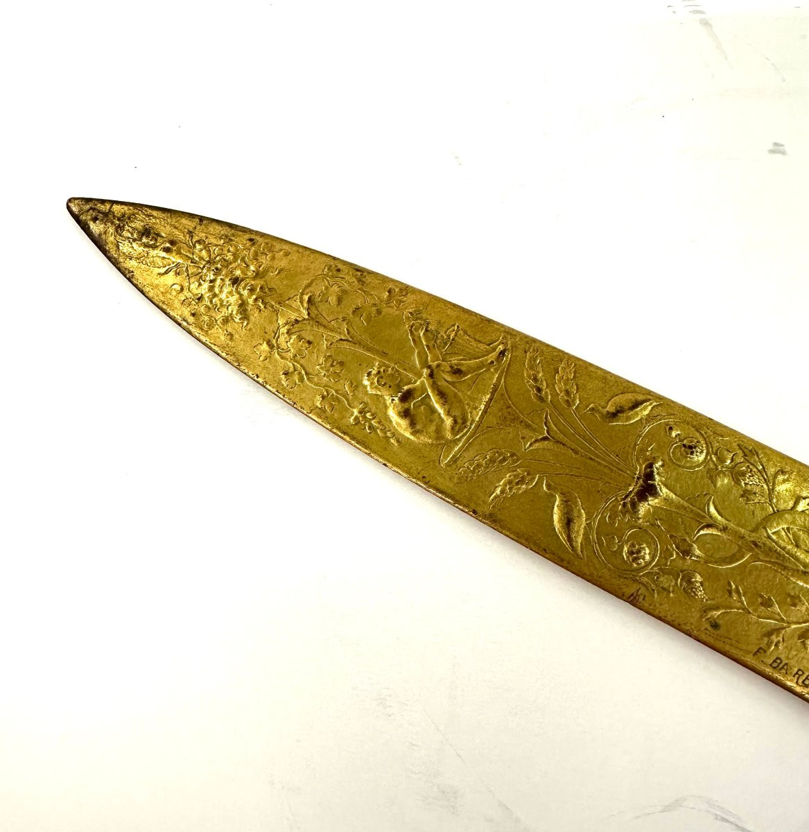 Large Paper Knife - Gilt Bronze - Barbedienne - Levillain - 19th Century-photo-7