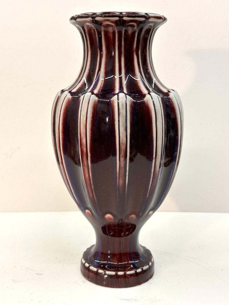 VASE PORCELAINE ROUGE "SANG DE BOEUF" - MANUFACTURE DE SEVRES - DATE 1894-photo-2