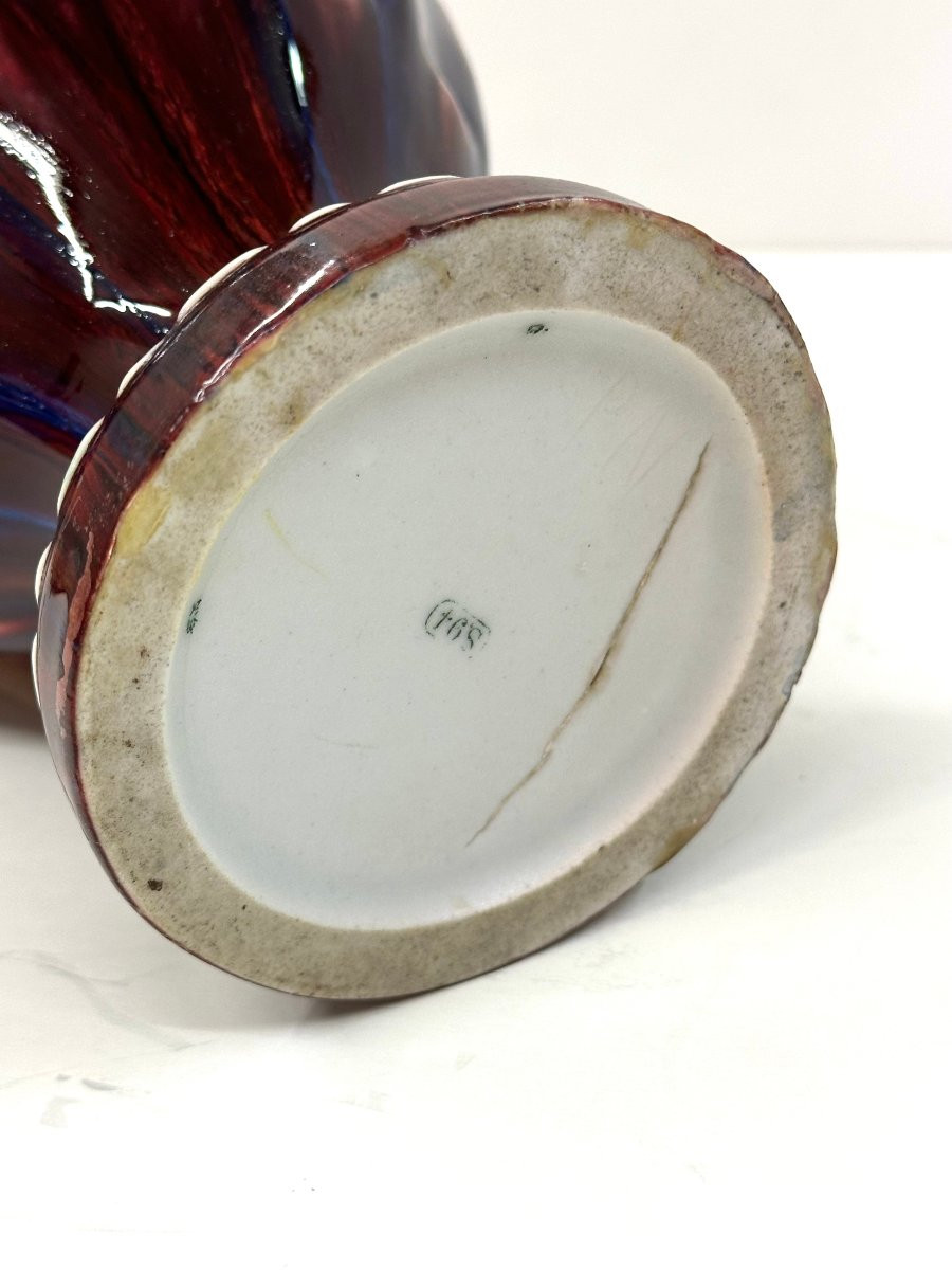VASE PORCELAINE ROUGE "SANG DE BOEUF" - MANUFACTURE DE SEVRES - DATE 1894-photo-3
