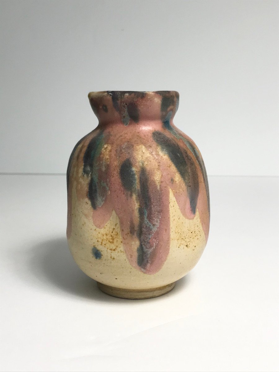 Suite Of 6 Small Gres Vases By Charles Greber - Art Nouveau-photo-2