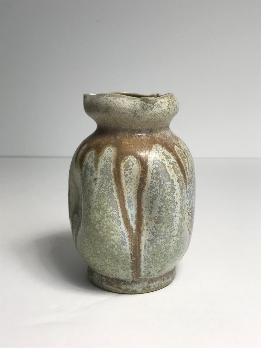 Suite Of 6 Small Gres Vases By Charles Greber - Art Nouveau-photo-3