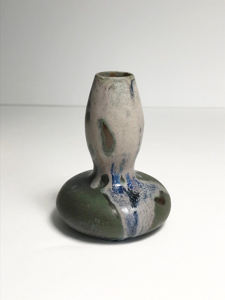 Suite Of 6 Small Gres Vases By Charles Greber - Art Nouveau-photo-1