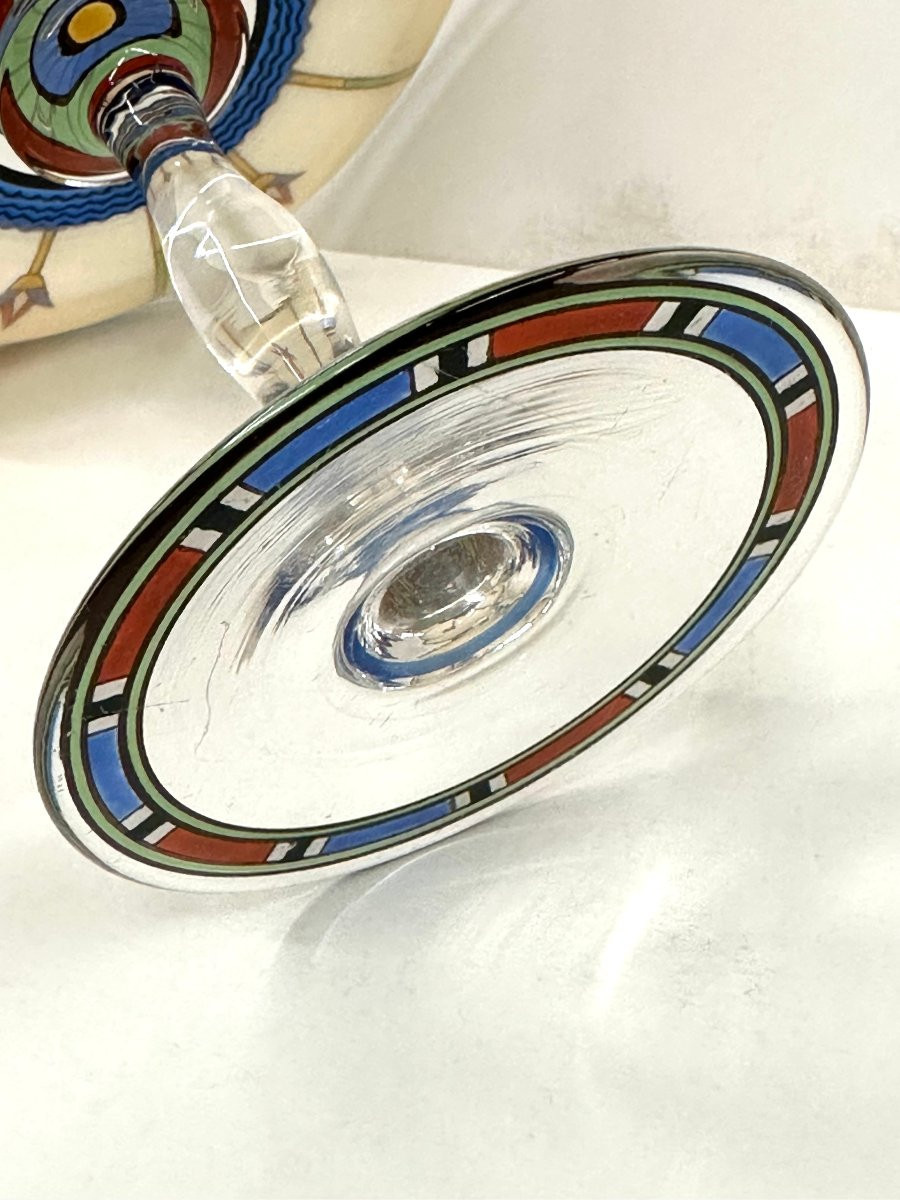 Crystal Enamelled Cup - Boheme - Early XXth Century-photo-3