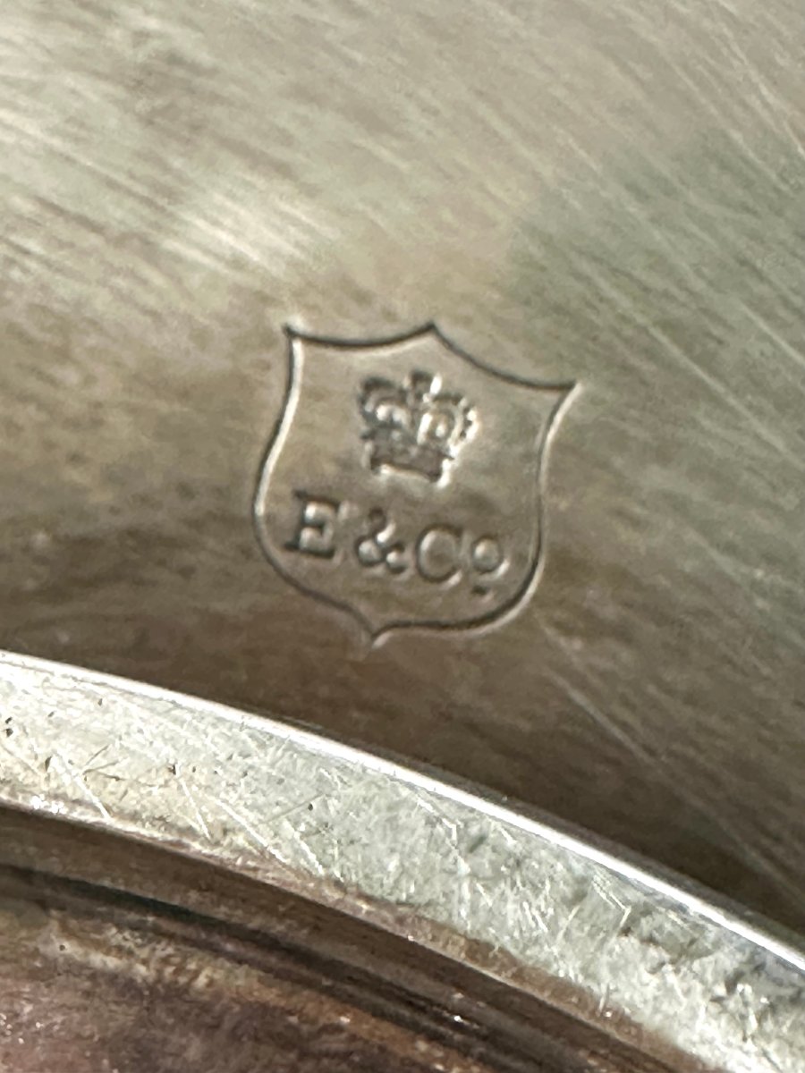 GRAND PLAT CUIVRE ARGENTE - ELKINGTON & CO - BOUCLIER DE MILTON - VERS 1880-photo-4