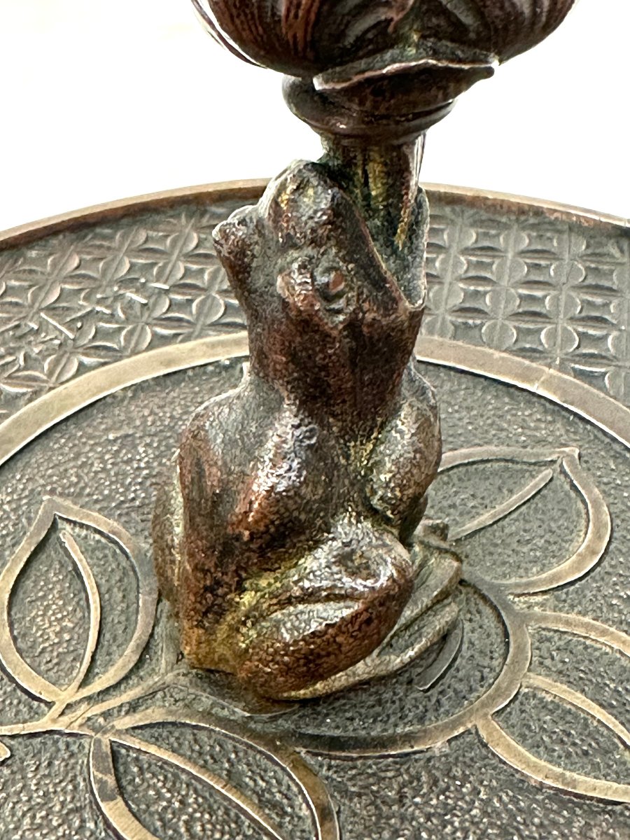 GRAND BOUGEOIR A MAIN (手燭) - BRONZE - JAPON  - KOMAI - PERIODE MEIJI - XIXème -photo-3