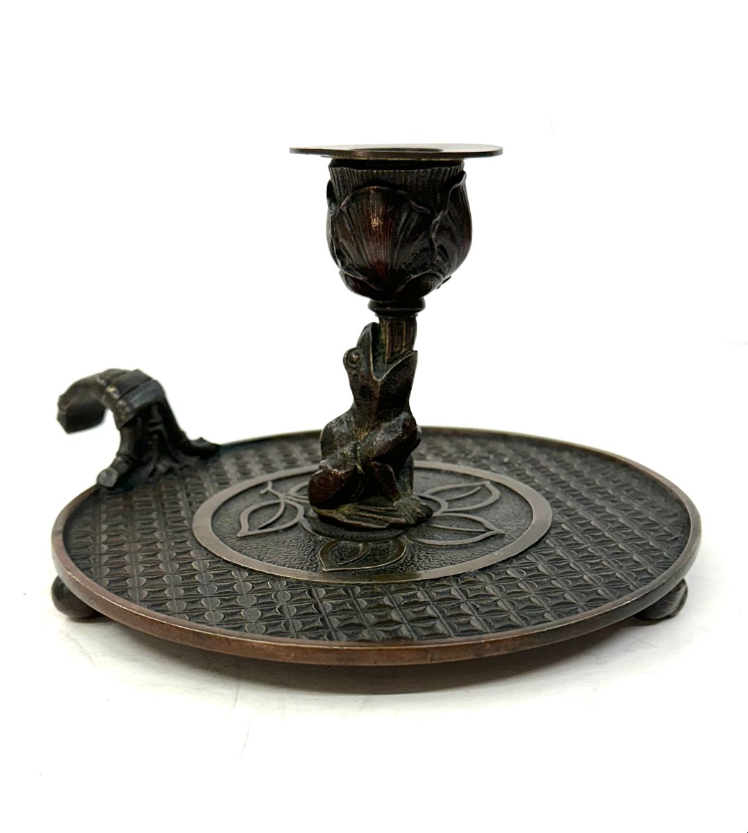 GRAND BOUGEOIR A MAIN (手燭) - BRONZE - JAPON  - KOMAI - PERIODE MEIJI - XIXème 