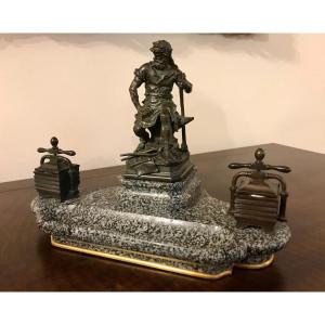 Beautiful Inkstand  "le Travail" - Charles-auguste Lebourg