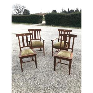 A Set Of 2 Armchairs And 2 Chairs - Arts & Crafts