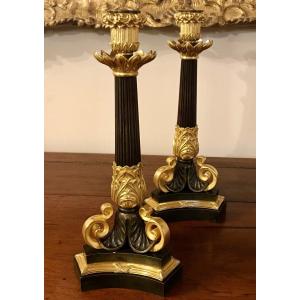 A Pair Of Large Louis Philippe Candlesticks