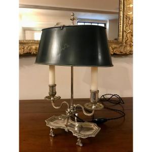 Lampe En Bronze Argenté De Style Régence