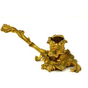 Small Hand Candlestick - Gilded Bronze - Napoleon III Period - Louis XV Style