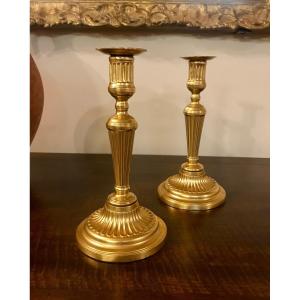 A Pair Of 18th Century Louis XVI Candlesticks