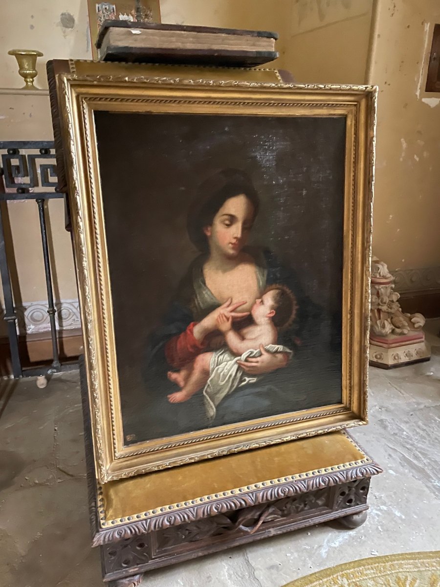 Virgin And Child, 18th Italian School-photo-3