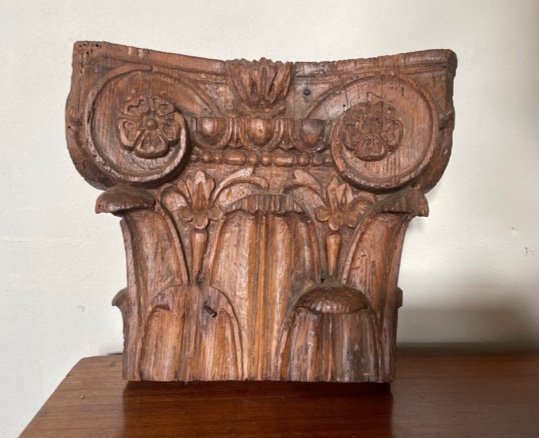 Corinthian Capital In Carved Wood