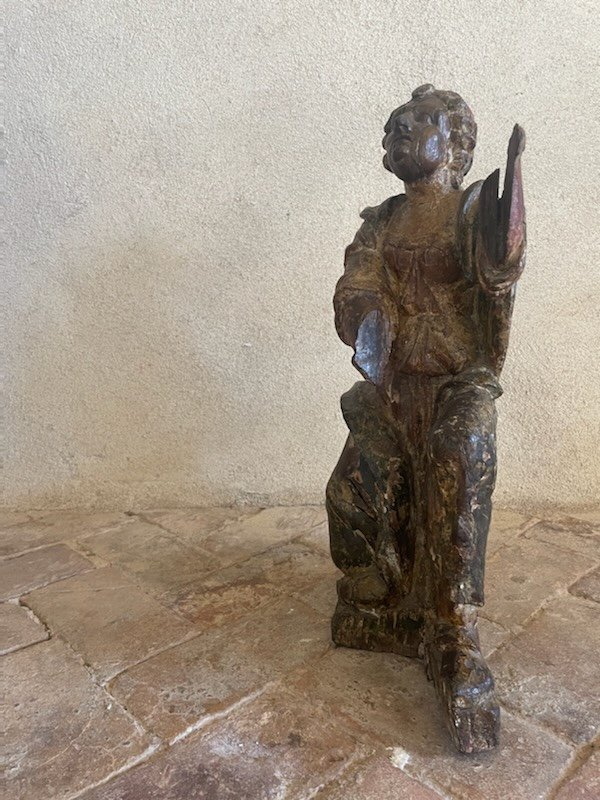 Jolie Statue De Sainte En Pri&egrave;re XVIIe-photo-1