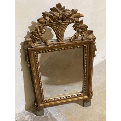 Small Mirror In Carved And Gilded Wood