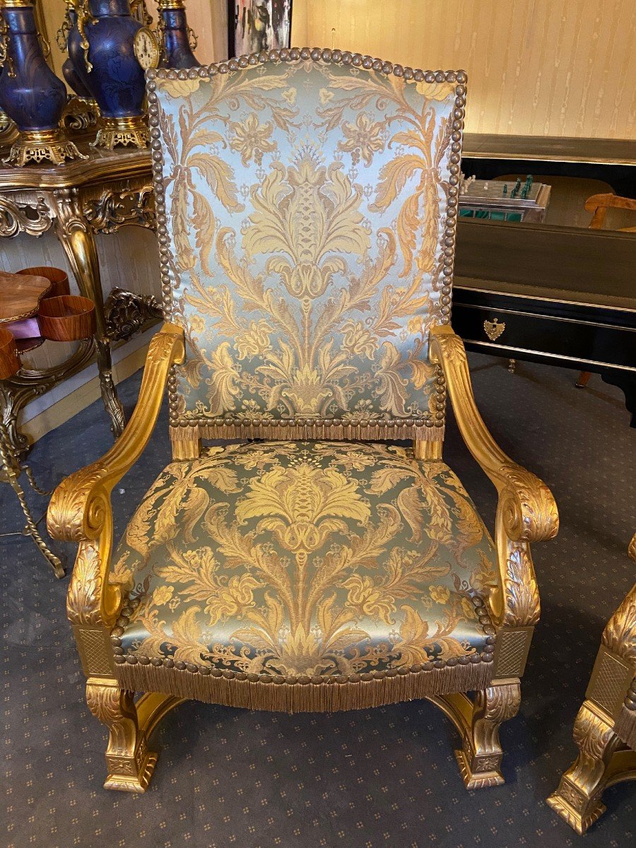 Pair Of Large Louis XIV Armchairs-photo-3