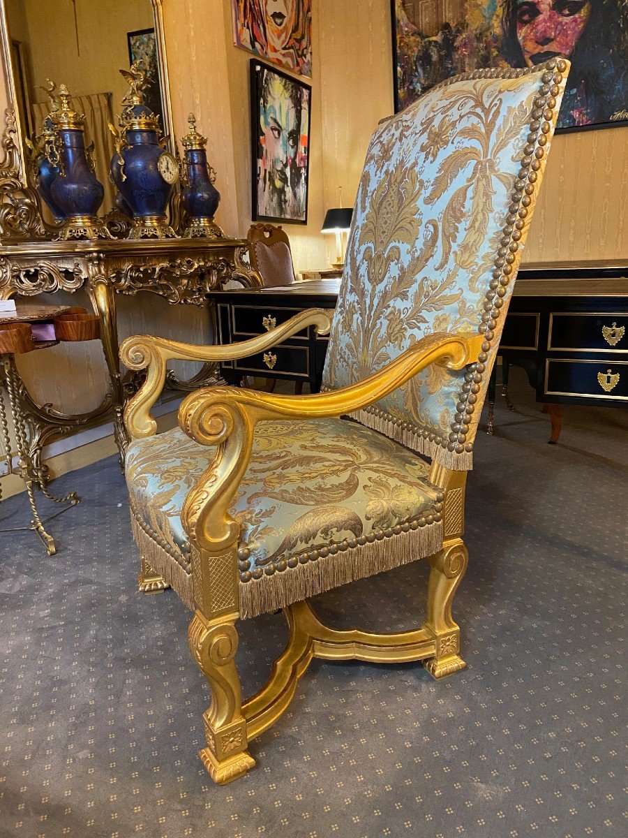 Pair Of Large Louis XIV Armchairs-photo-4