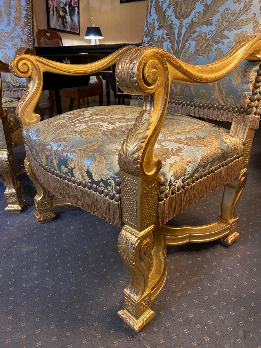 Pair Of Large Louis XIV Armchairs-photo-1