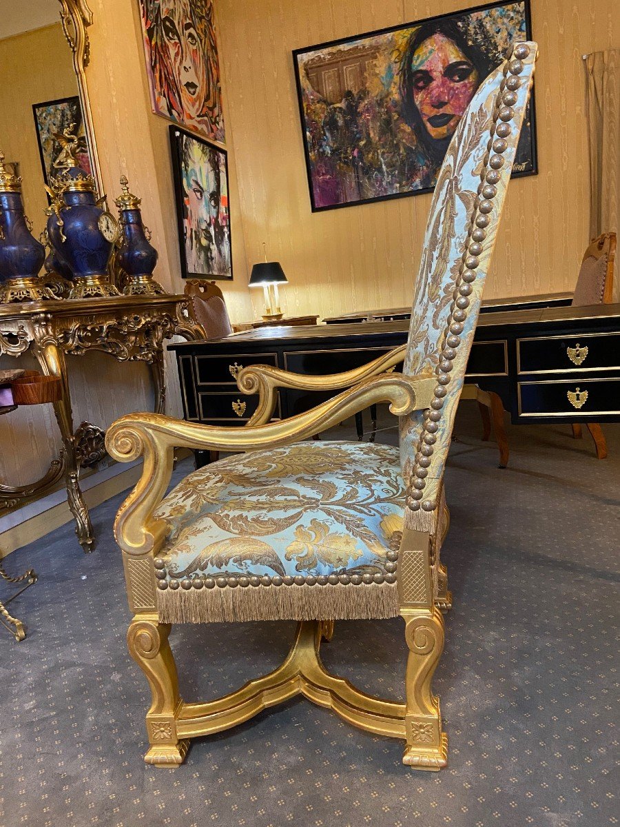 Pair Of Large Louis XIV Armchairs-photo-3