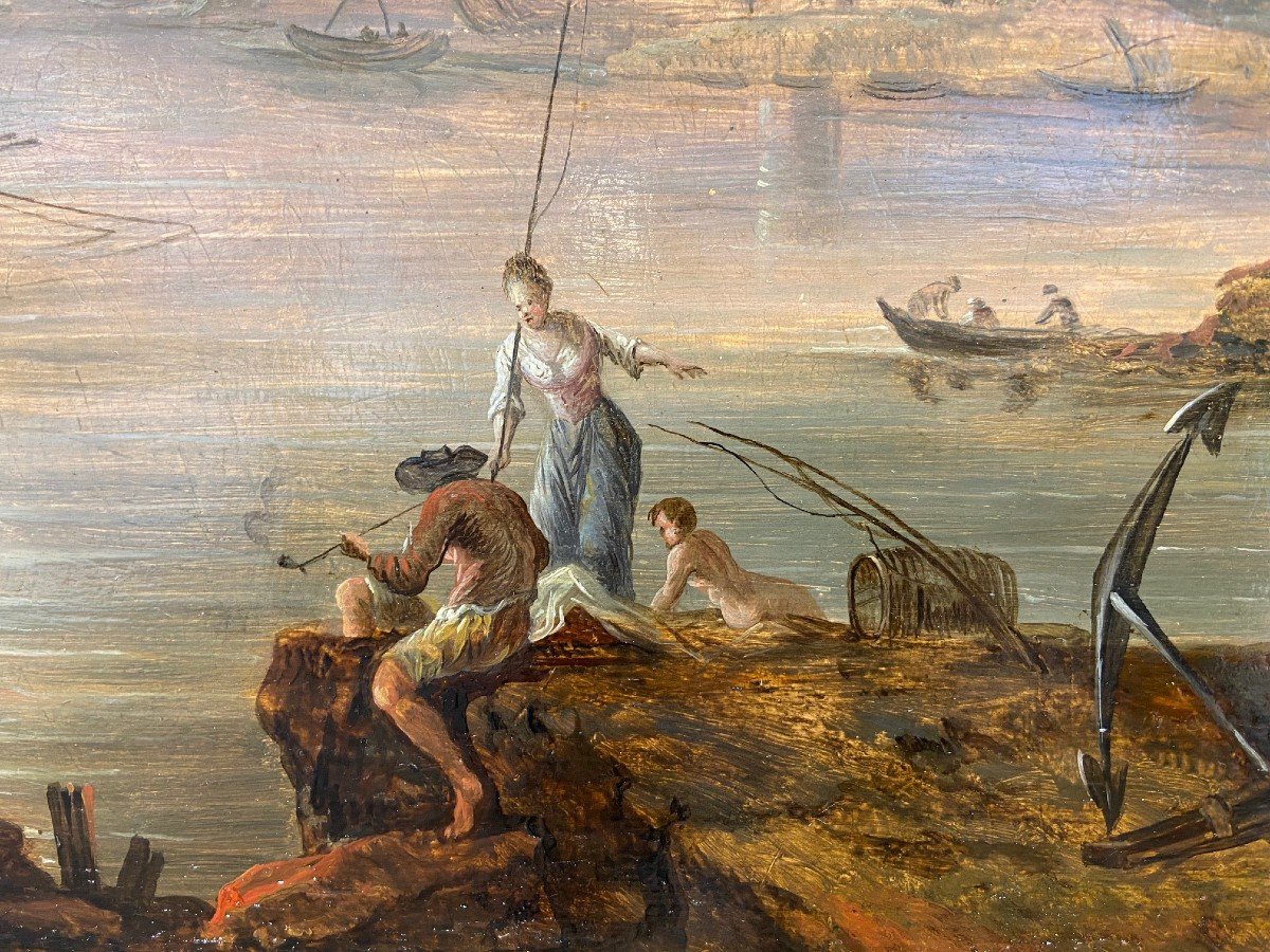 Oil On Panel 18th Century After Lacroix De Marseille-photo-2