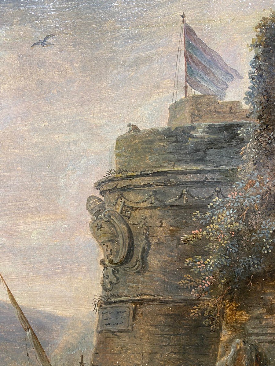 Oil On Panel 18th Century After Lacroix De Marseille-photo-4