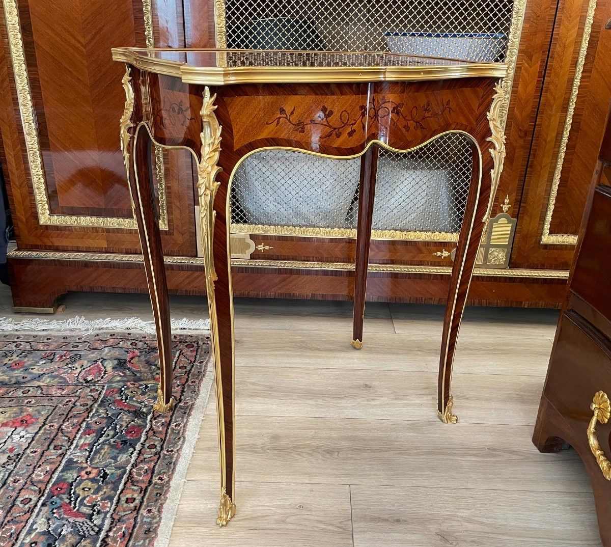 Table à écrire Louis XV En Marqueterie-photo-2