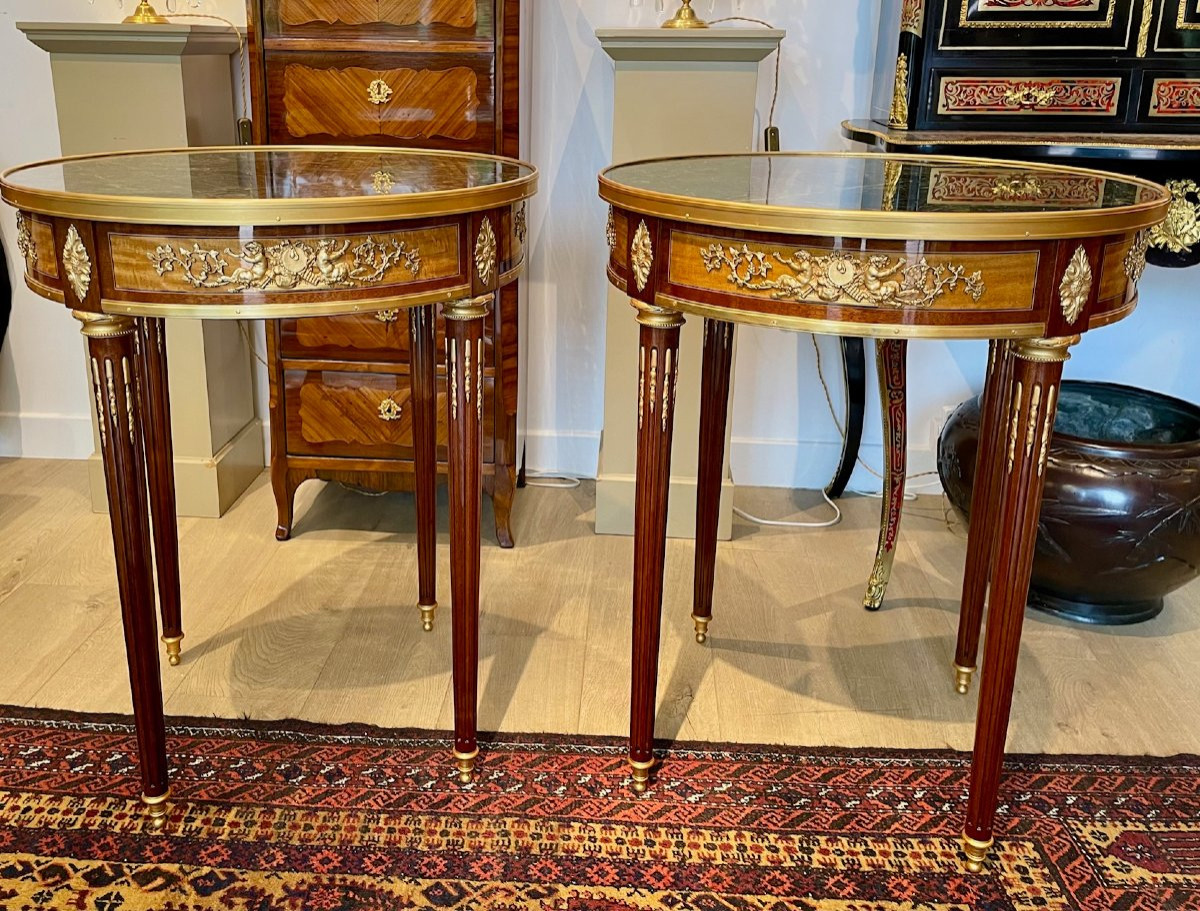 Pair Of Louis XVI Pedestal Tables-photo-3