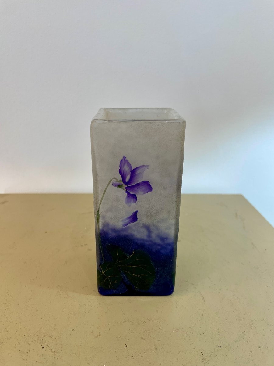 Vase Daum Nancy aux violettes-photo-2