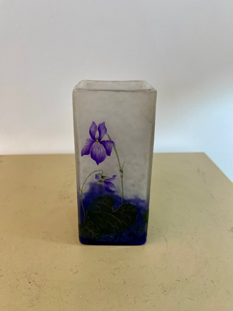 Vase Daum Nancy aux violettes-photo-3