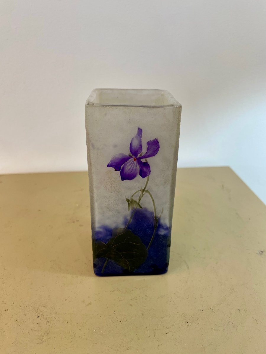 Vase Daum Nancy aux violettes-photo-4