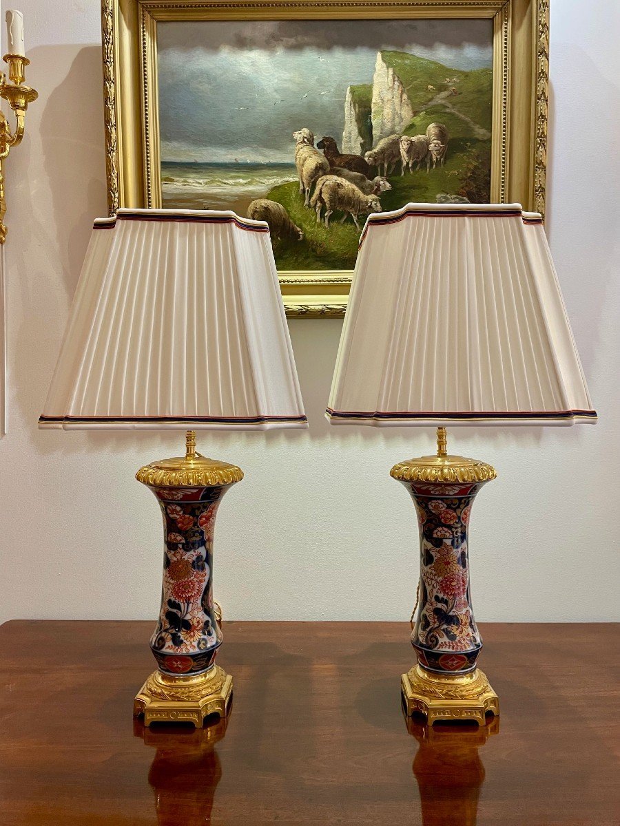 Pair Of Imari Lamps, 19th Century-photo-3