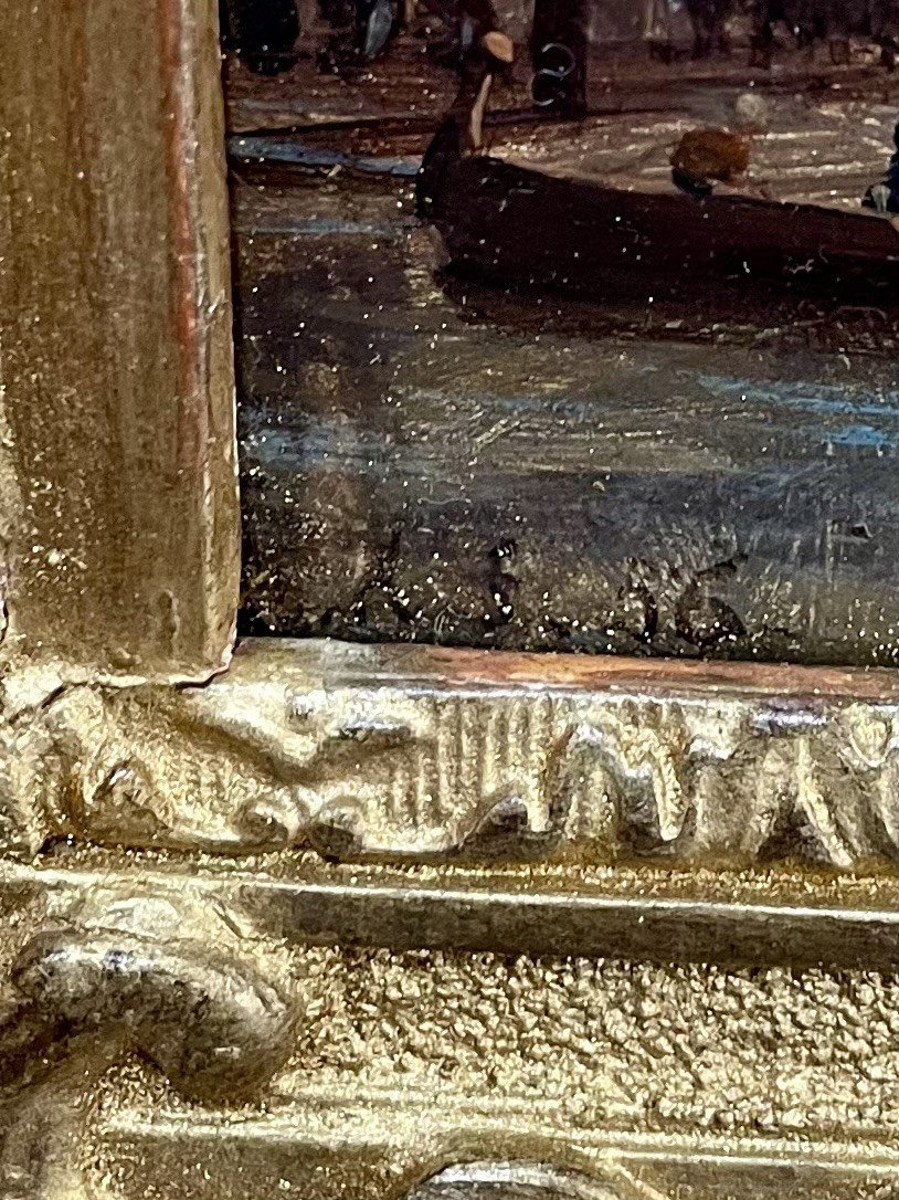 Venice, Oil On Panel, 19th Century-photo-1