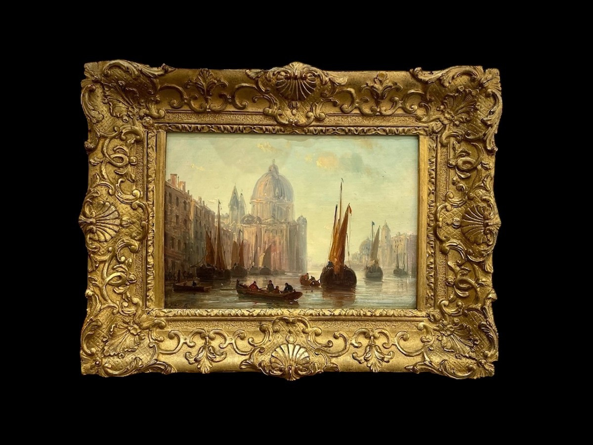 Venice, Oil On Panel, 19th Century
