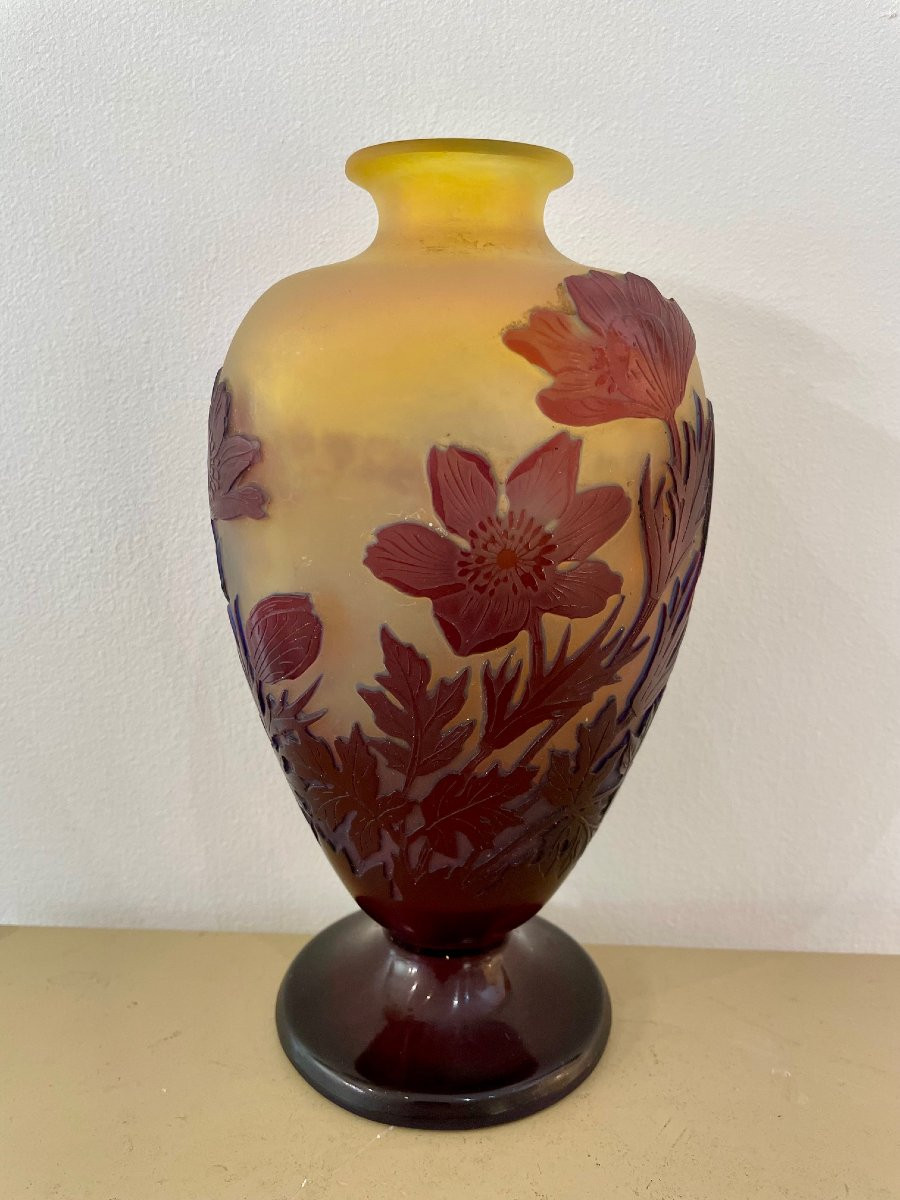 Gallé Vase With Floral Decoration-photo-1
