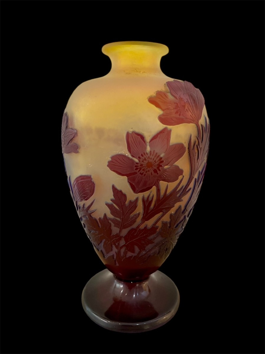 Gallé Vase With Floral Decoration