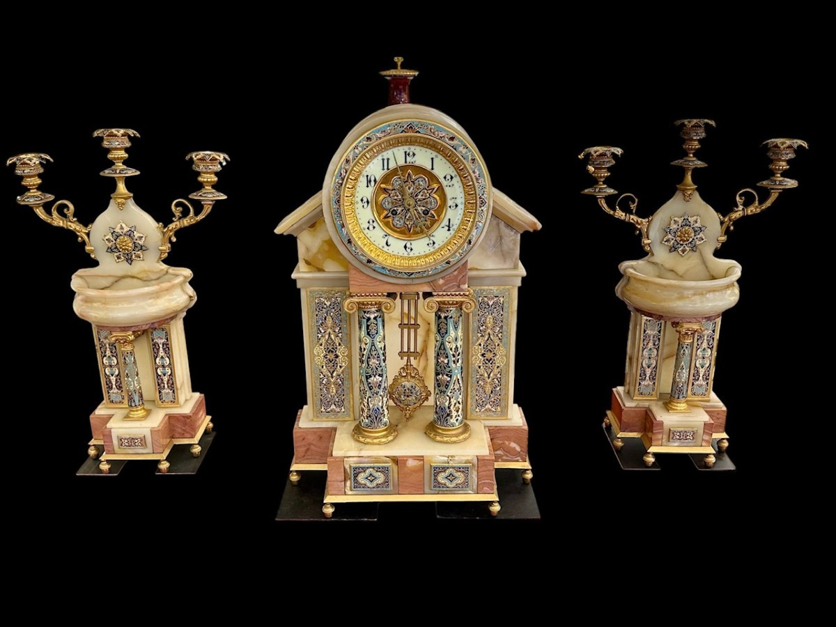 Onyx And Bronze Garniture