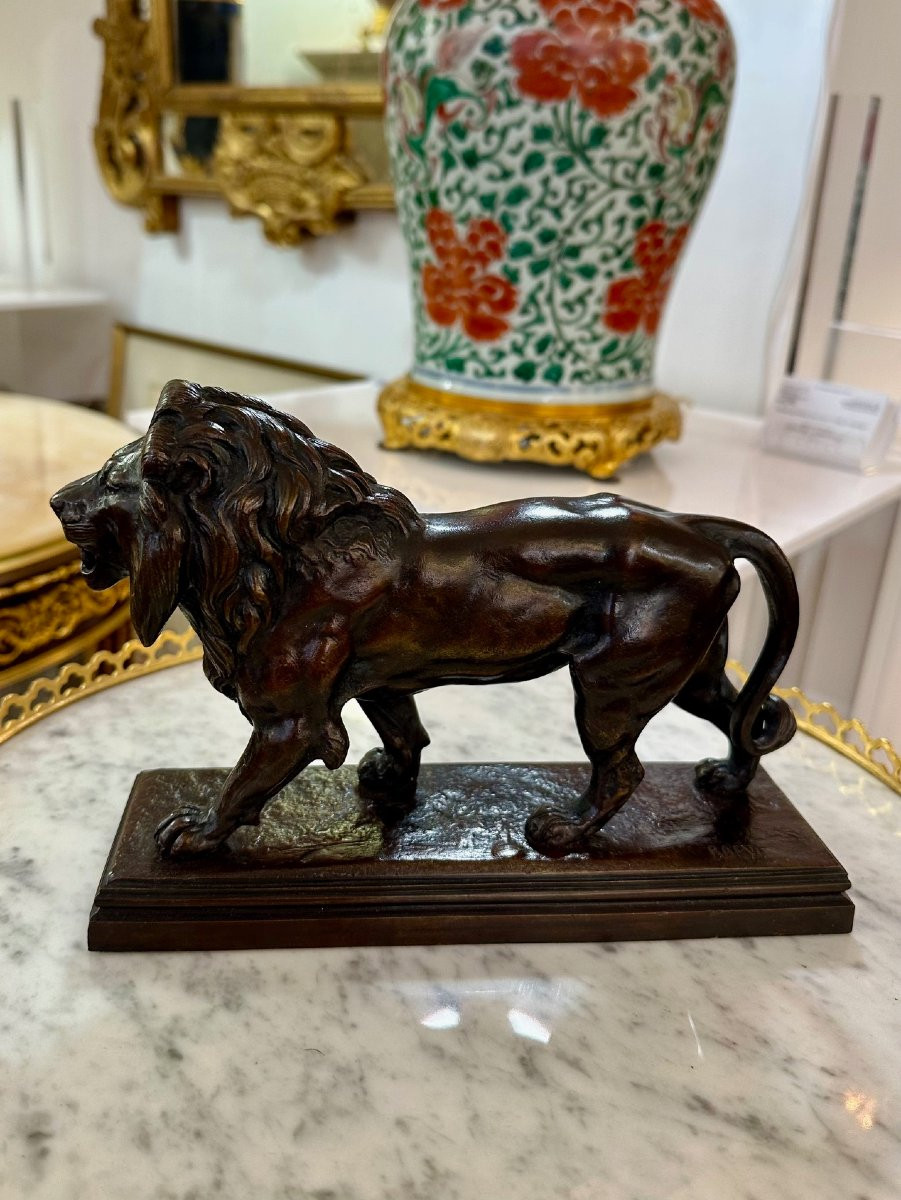 Bronze au lion d'après Antoine-Louis BARYE-photo-2